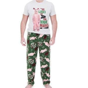 Christmas story pink nightmare bunny mens sleepwear pjs new